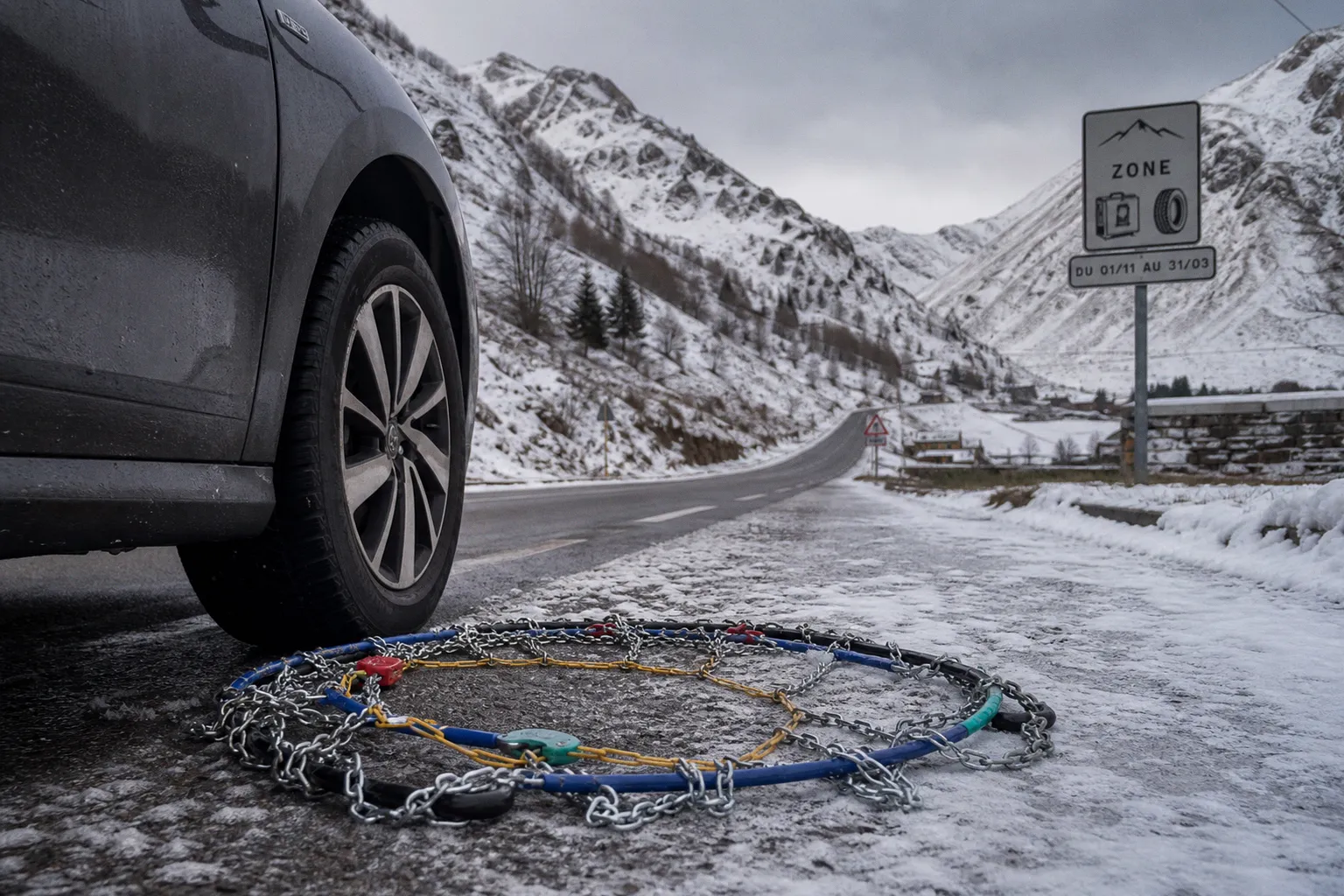 Chaînes ou chaussettes : le verdict pour rouler en montagne