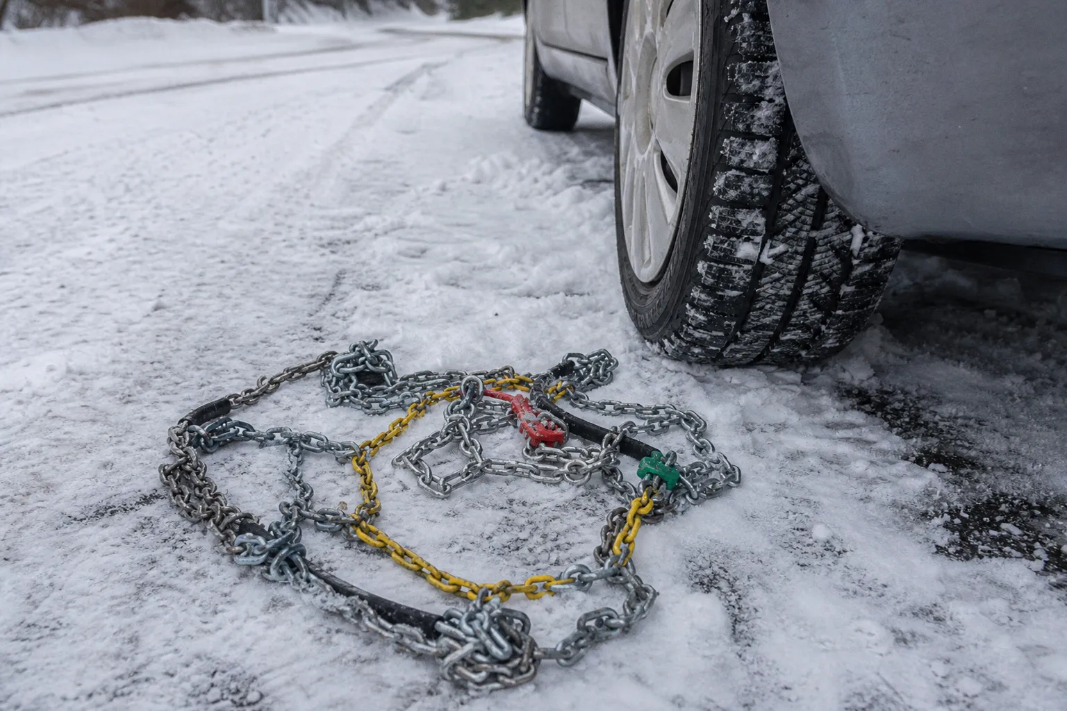 Chaînes ou chaussettes neige : le test de sécurité
